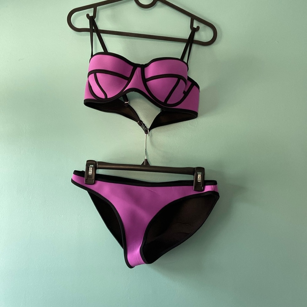 Purple neoprene bikini